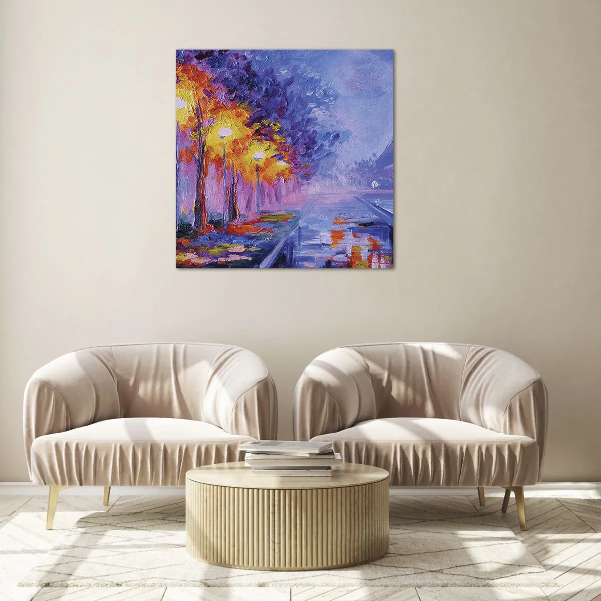 Impression sur verre - Image sur verre - Une ballade idéale - 60x60 cm