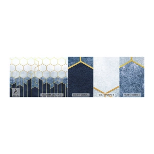 Échantillon De Papier Peint Standard Eco - Composition en rythme syncopé - Abstraction, Morceau, Hexagone - 100x30 cm