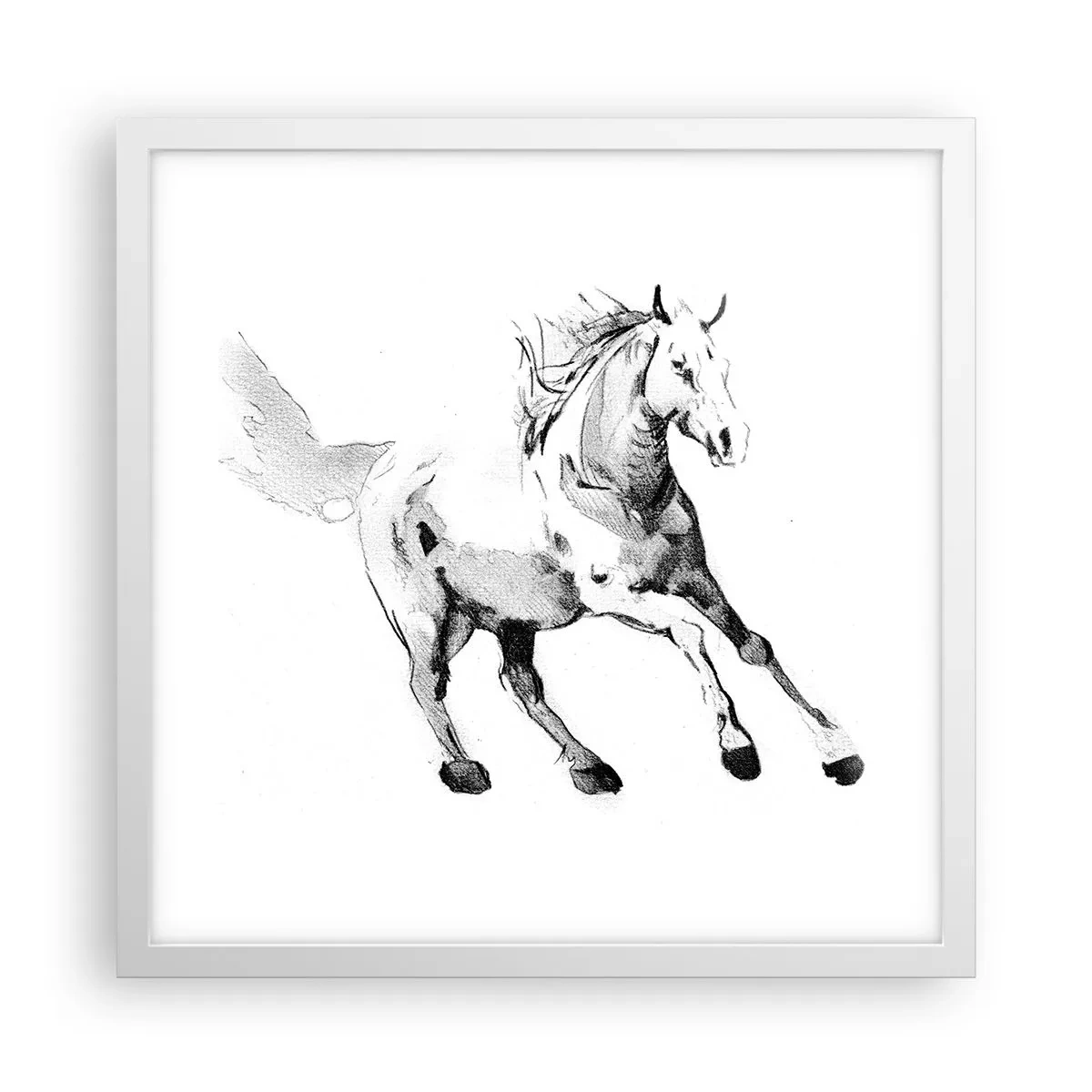 Affiche dans un cadre blanc - Poster - Âme indomptée - 40x40 cm