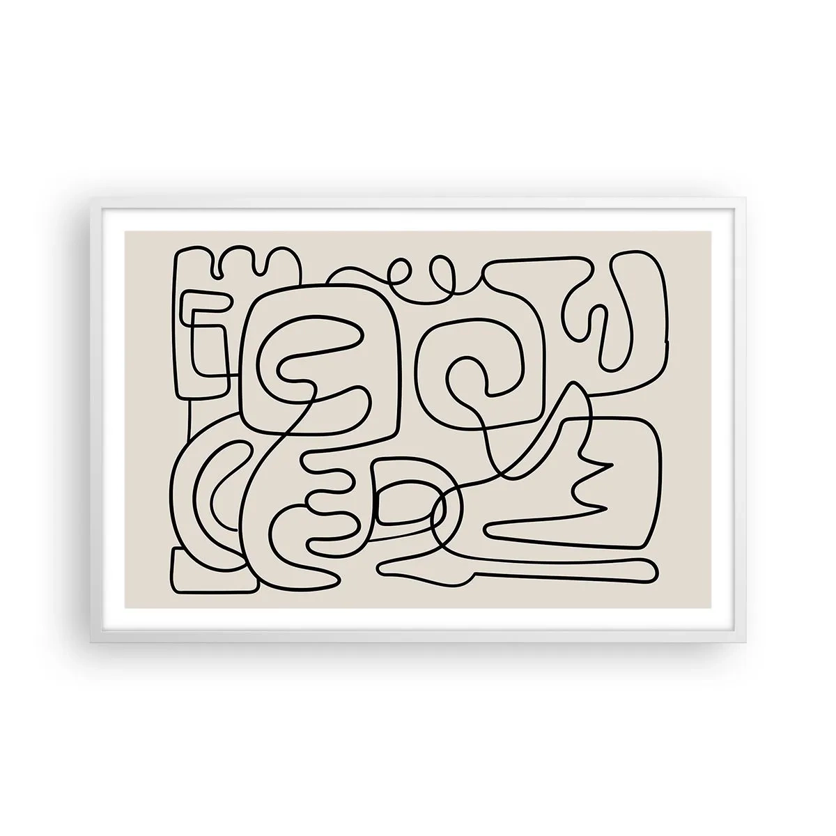 Affiche dans un cadre blanc - Poster - Suivez les indices - 91x61 cm