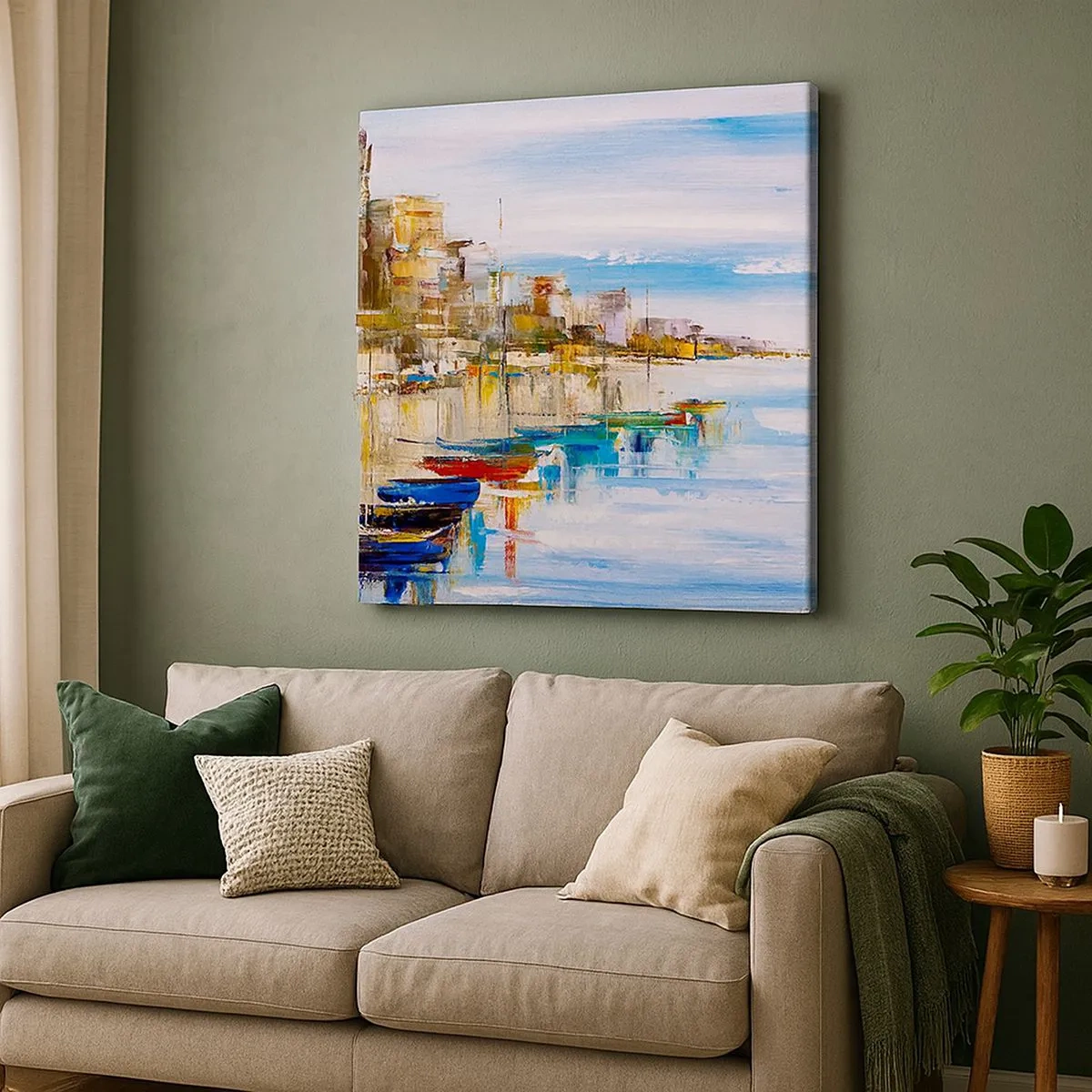 Impression sur toile - Image sur toile - Un havre urbain multicolore - 30x30 cm