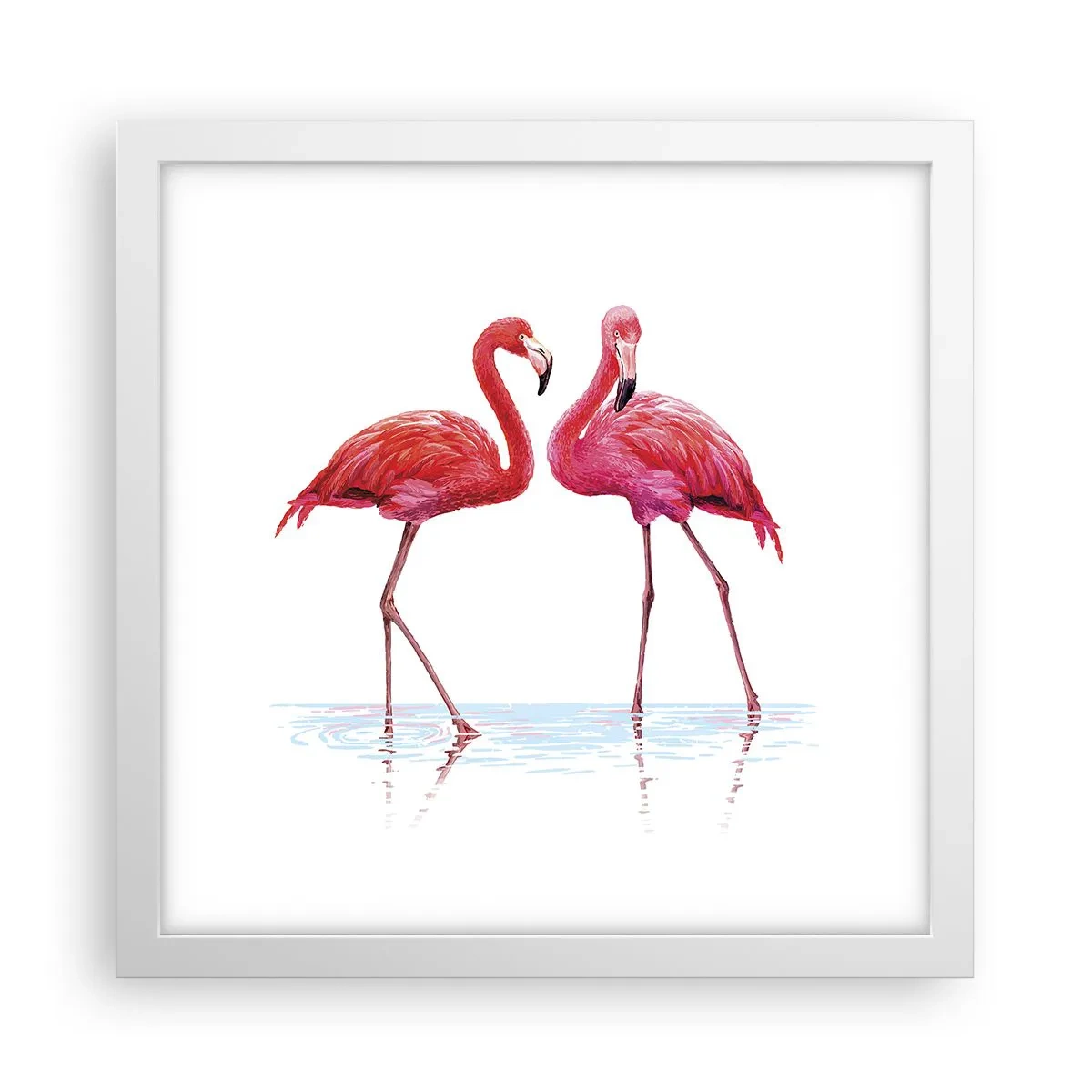 Affiche dans un cadre blanc - Poster - Rendez-vous rose - 30x30 cm