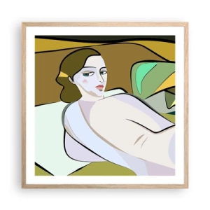 Affiche dans un chêne clair - Poster - Portrait intime - 60x60 cm