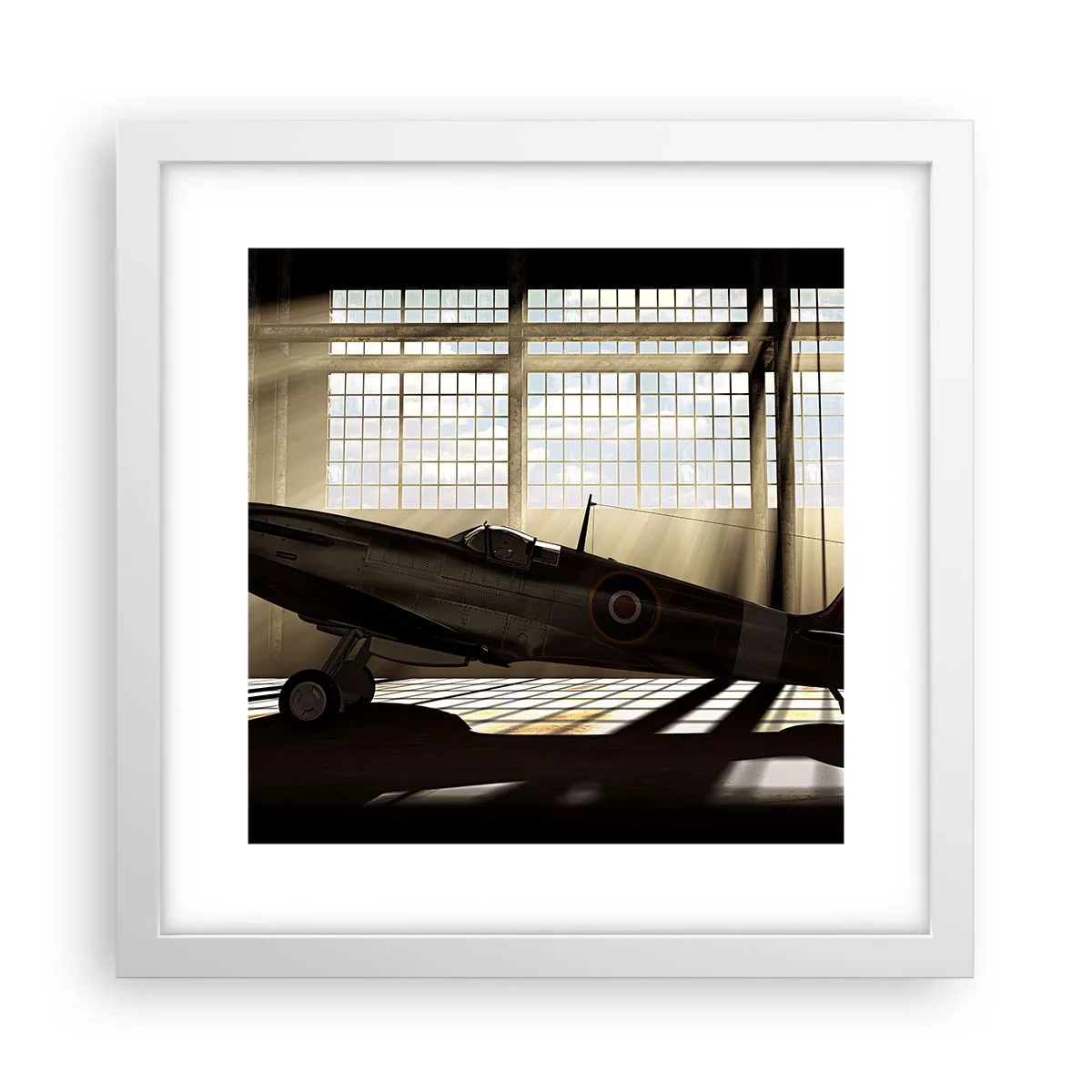 Affiche dans un cadre blanc - Poster - Le repos du guerrier - 30x30 cm