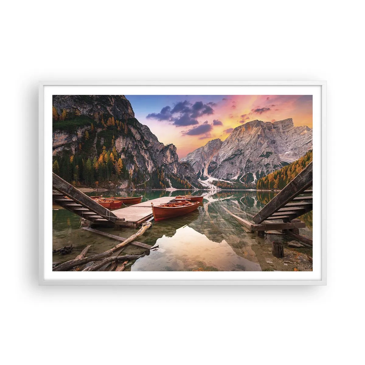 Affiche dans un cadre blanc - Poster - Promesse du jour - 100x70 cm