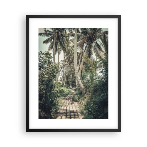 Affiche dans un cadre noir - Poster - Allée des palmiers - 40x50 cm