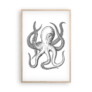 Affiche dans un chêne clair - Poster - Dansant avec les vagues - 61x91 cm