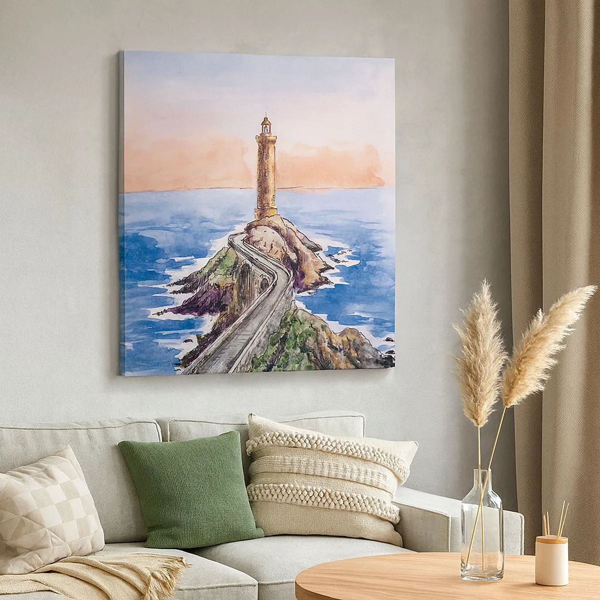 Impression sur toile - Image sur toile - Face à la mer - 30x30 cm