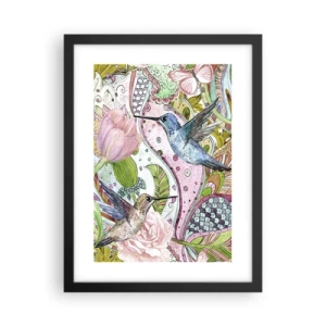 Affiche dans un cadre noir - Poster - Empêtré dans les vignes - 30x40 cm