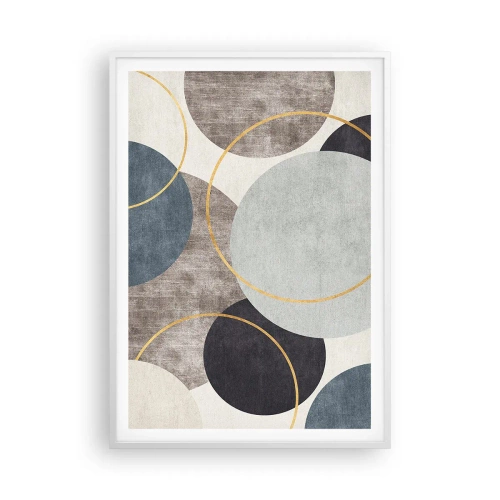 Affiche dans un cadre blanc - Poster - Cercles sur cercles - 70x100 cm