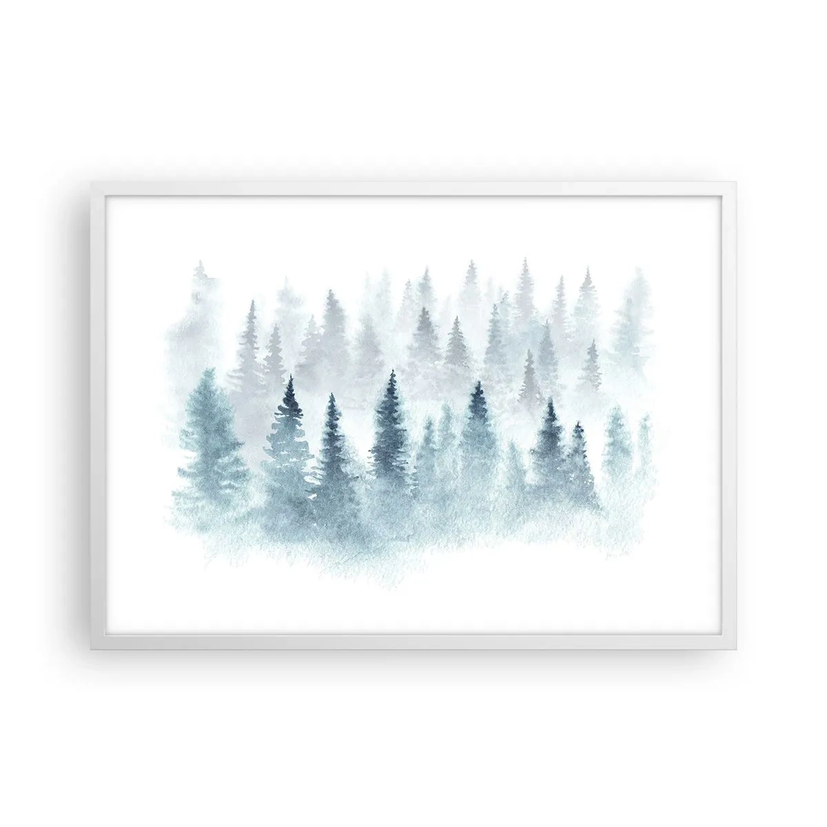 Affiche dans un cadre blanc - Poster - Enveloppé de brouillard - 70x50 cm