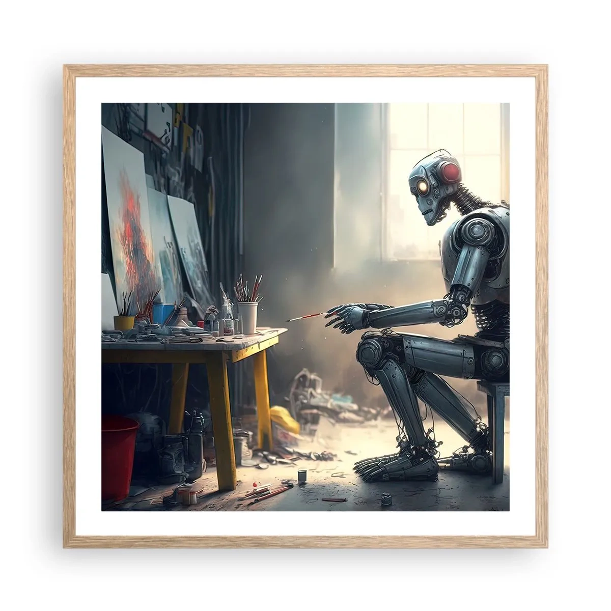 Affiche dans un chêne clair - Poster - L'acte de création - 60x60 cm