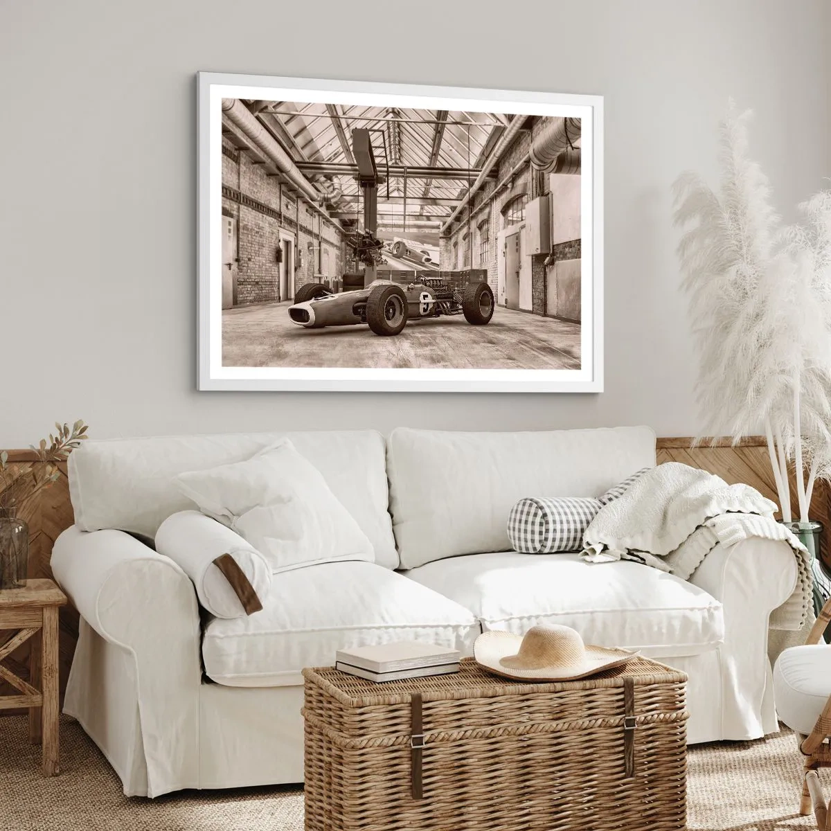 Affiche dans un cadre blanc - Poster - Le repos du guerrier - 100x70 cm