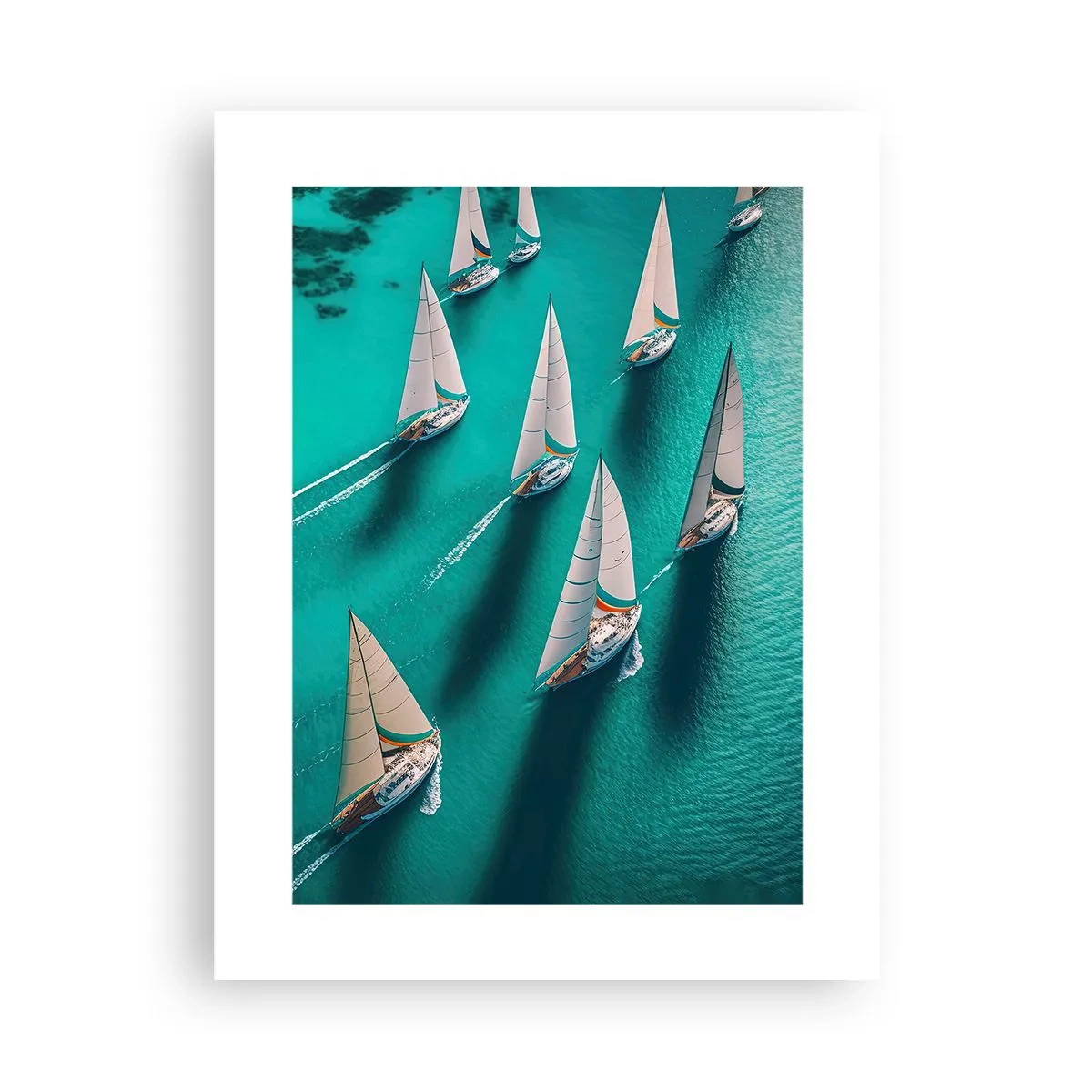 Affiche - Poster - Dans une compétition avec le vent - 30x40 cm