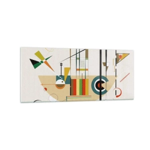 Impression sur verre - Image sur verre - Abstraction colorée avec des formes géométriques - 120x50cm - Et le monde s’amuse - Décoration murale moderne pour le salon et la chambre ARTTOR