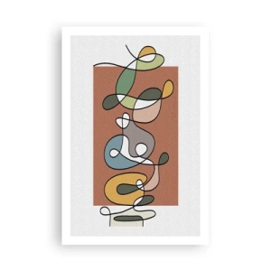 Affiche - Poster - Abstraction : danse colorée - 61x91 cm