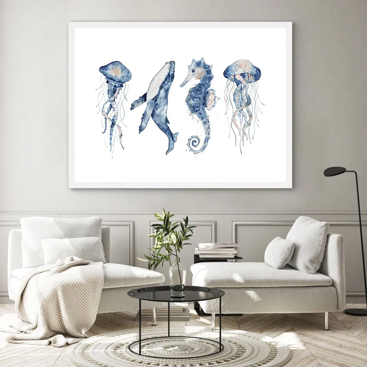 Affiche dans un cadre blanc - Poster - Merveilles de la mer - 100x70 cm