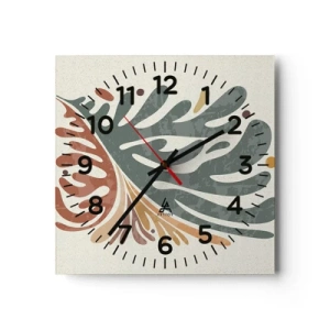 Horloge murale - Pendule murale - Feuille multicolore - 40x40 cm