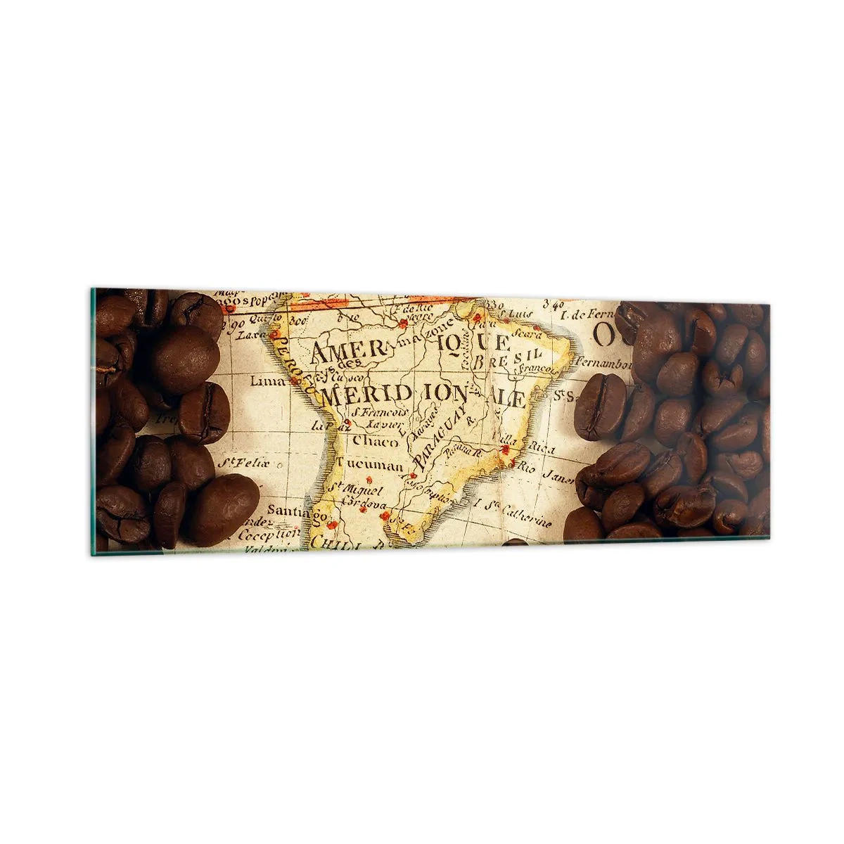 Impression sur verre - Image sur verre - D'où vient le meilleur café ? - 90x30 cm