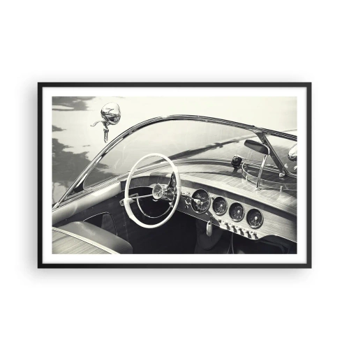 Affiche dans un cadre noir - Poster - Temps pour riche - 91x61 cm