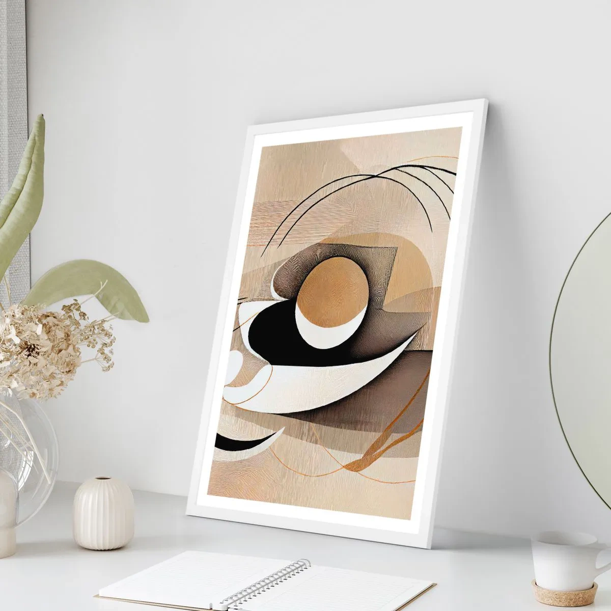 Affiche dans un cadre blanc - Poster - Composition : l'essence des choses - 50x70 cm