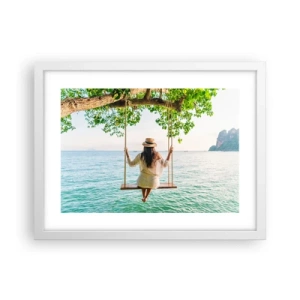 Affiche dans un cadre blanc - Poster - La vie est belle - 40x30 cm