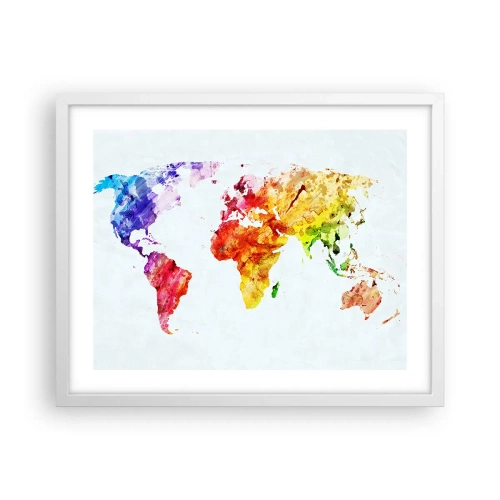 Affiche dans un cadre blanc - Poster - Toutes les couleurs du monde - 50x40 cm