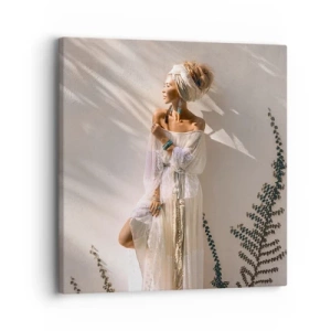 Impression sur toile - Image sur toile - Le soleil et la fille - 30x30 cm