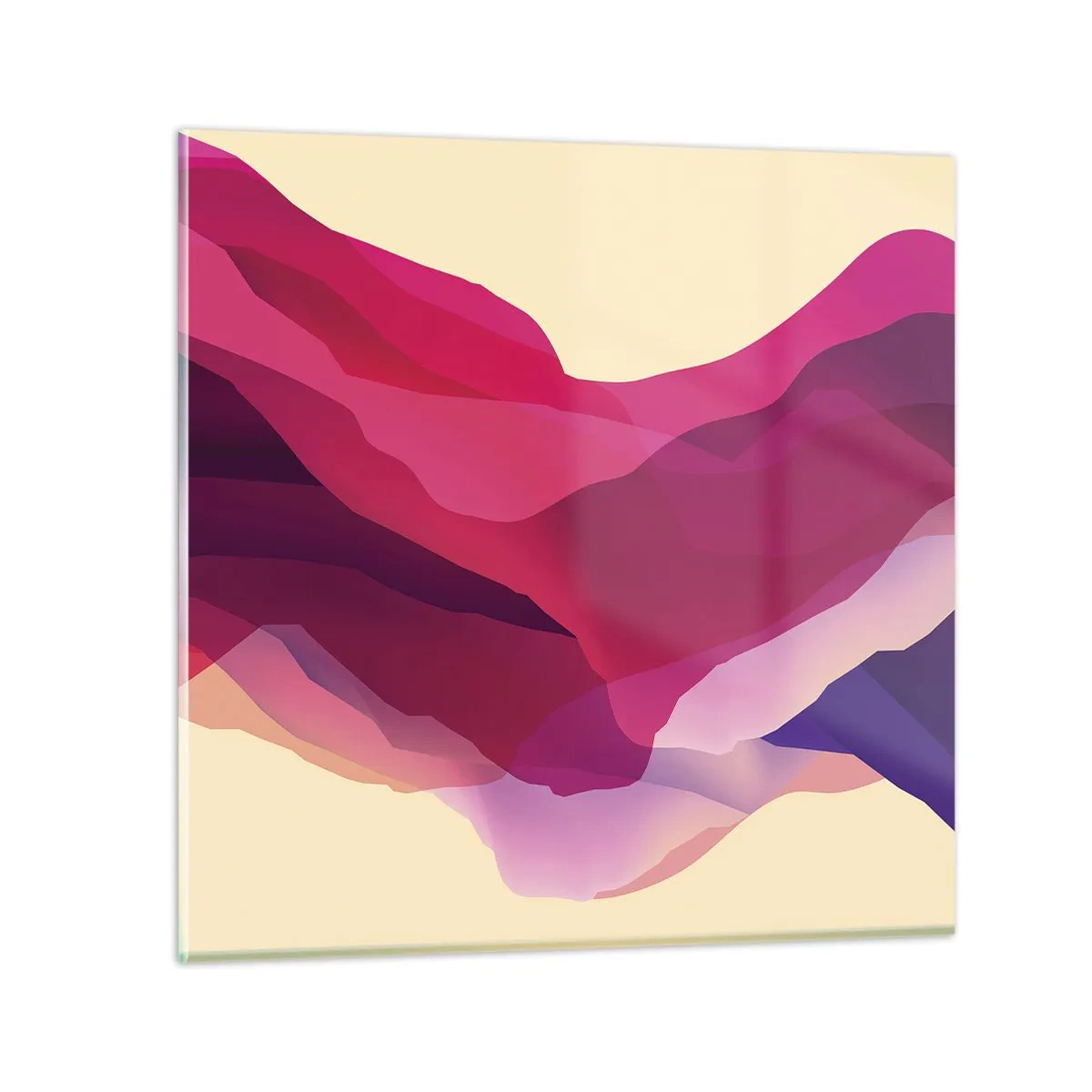 Impression sur verre - Image sur verre - Vagues pourpre - 70x70 cm