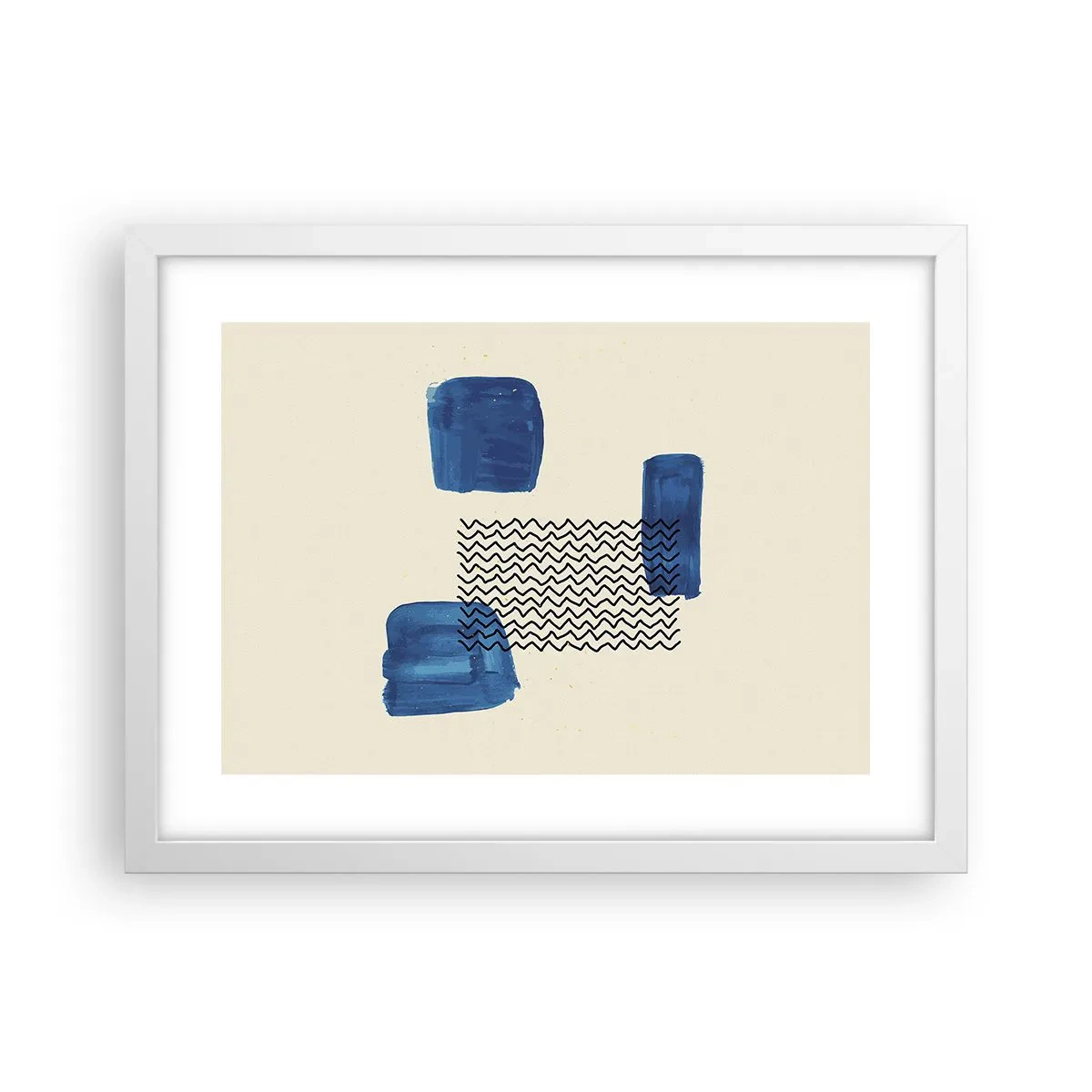 Affiche dans un cadre blanc - Poster - Quatuor abstrait - 40x30 cm