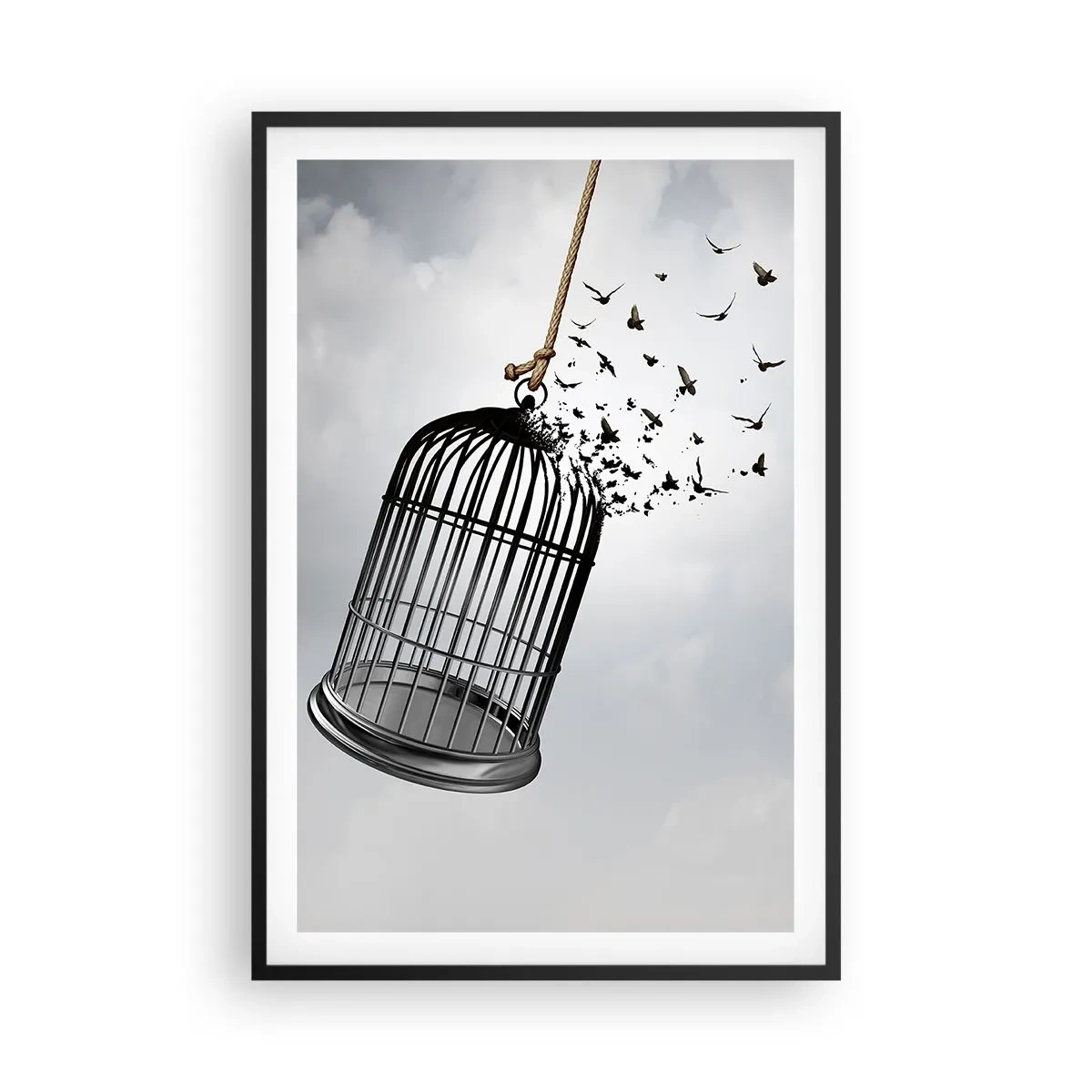 Affiche dans un cadre noir - Poster - Foie...Espoir...Liberté! - 61x91 cm