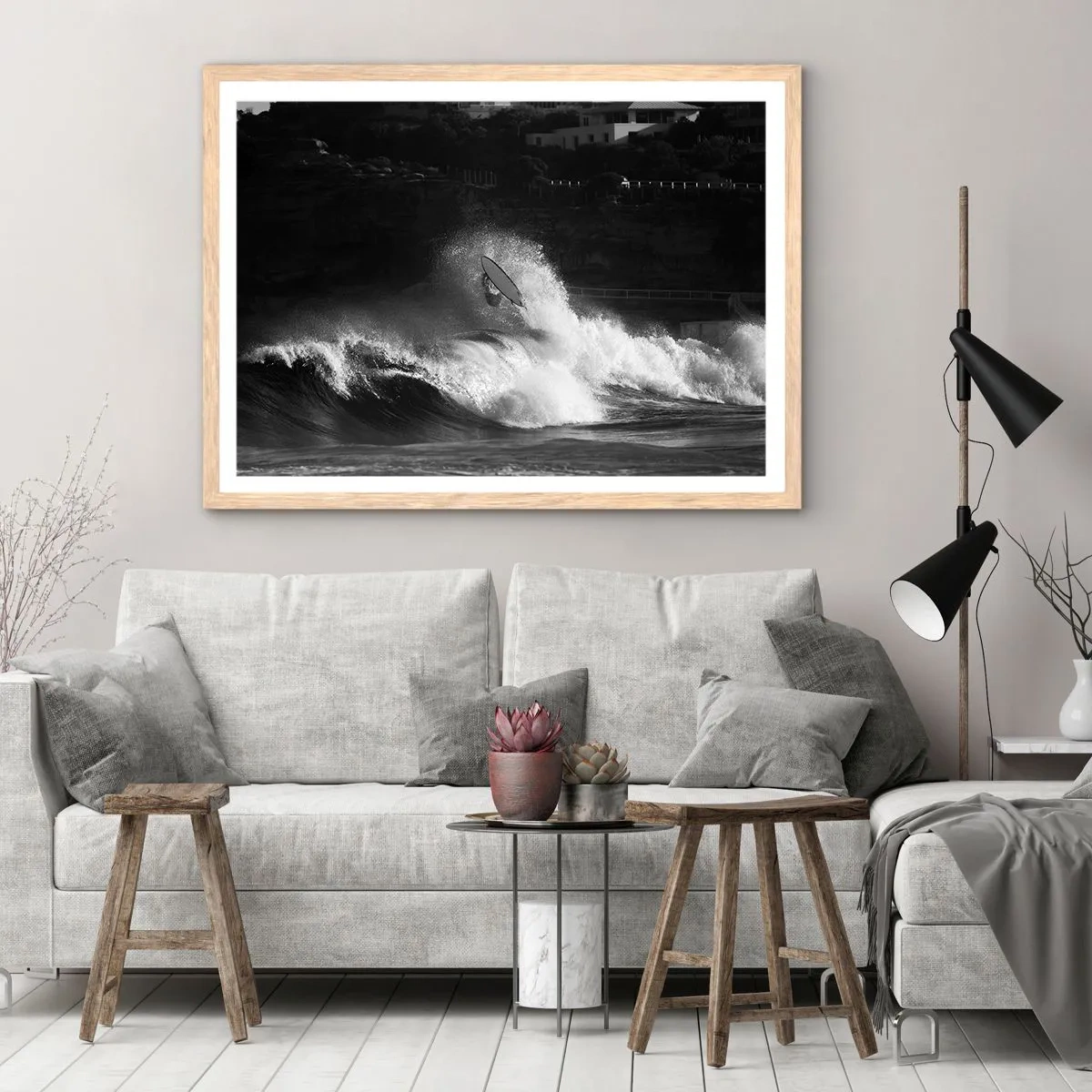 Affiche dans un chêne clair - Poster - Défi accepté! - 70x50 cm