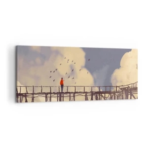 Impression sur toile - Image sur toile - Bleu nostalgie - 100x40 cm