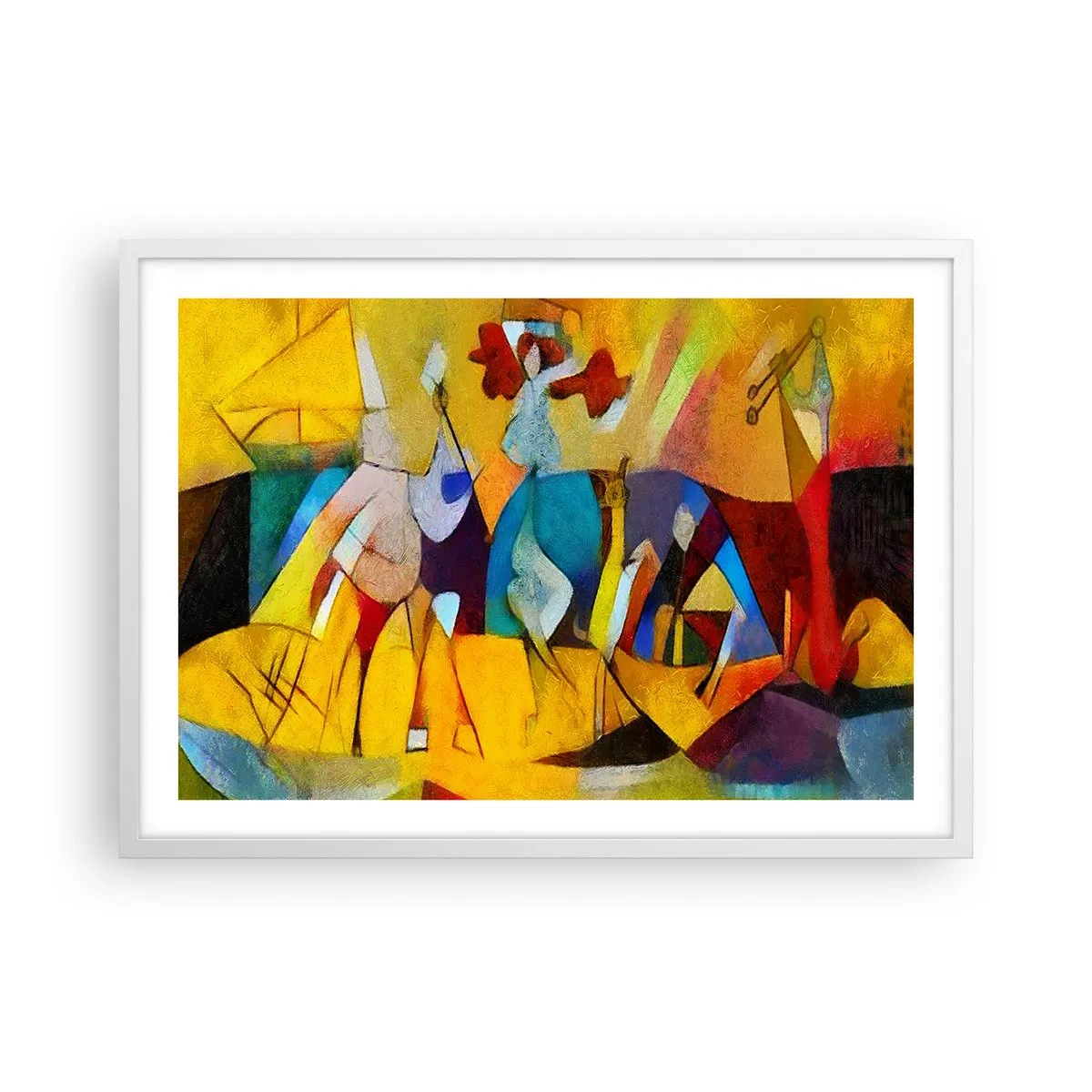 Affiche dans un cadre blanc - Poster - Soleil - vie - joie - 70x50 cm