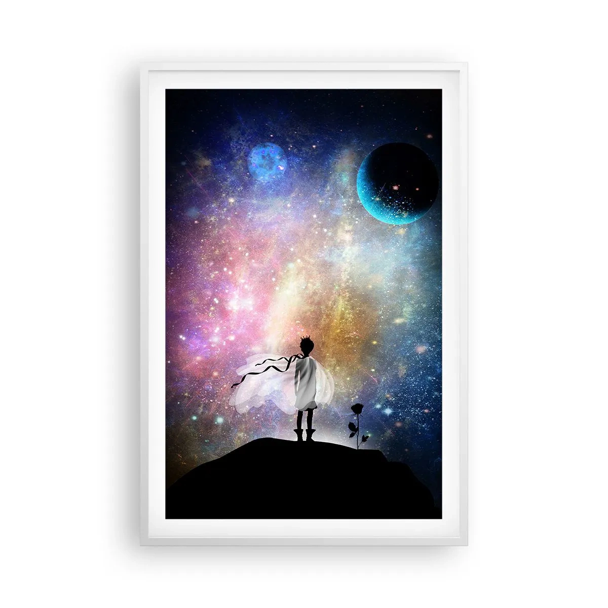 Affiche dans un cadre blanc - Poster - Le Petit Prince - 61x91 cm