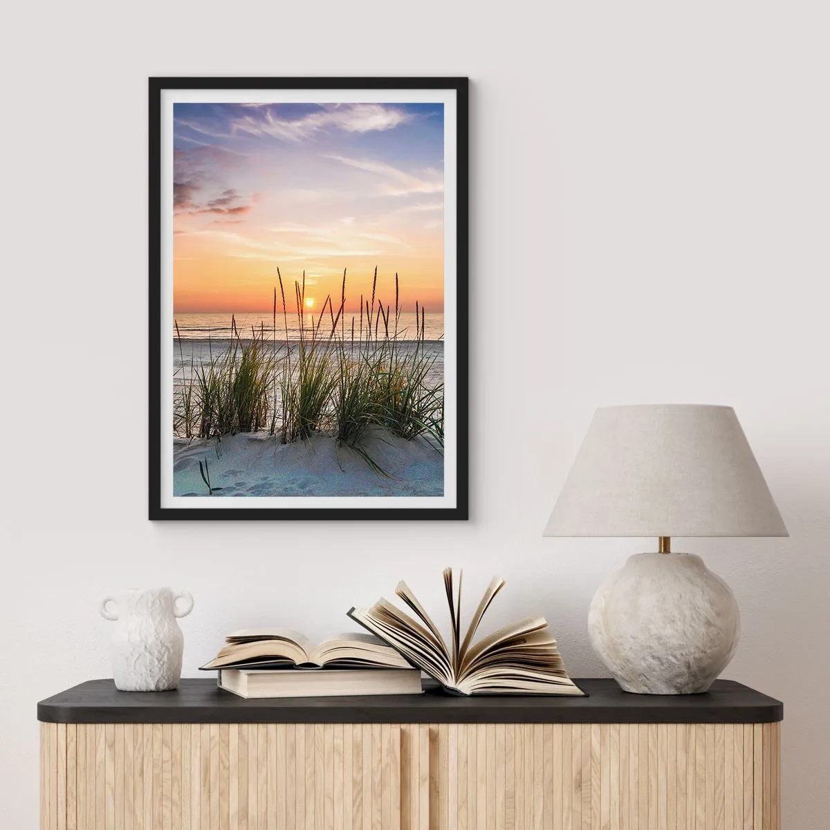 Affiche dans un cadre noir - Poster - Regarde, pense, ressent - 30x40 cm