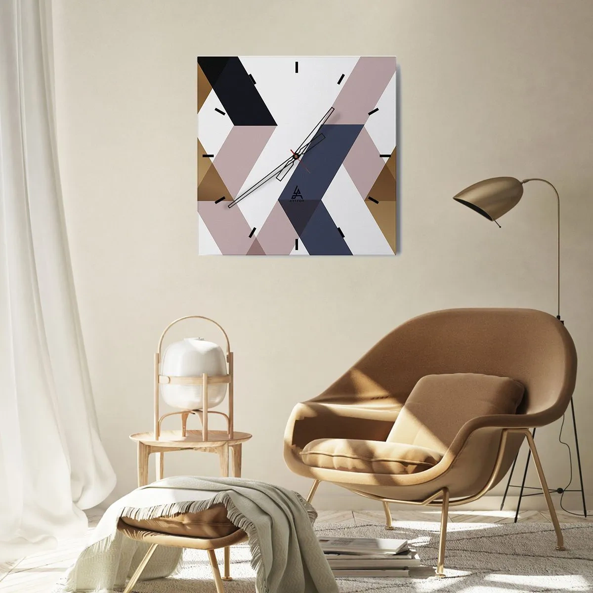 Horloge murale - Pendule murale - Plats et angles - 40x40 cm