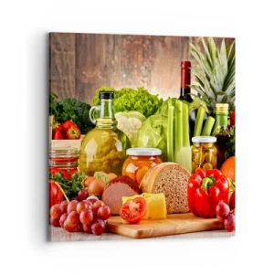 Impression sur toile - Image sur toile - Fumé, cuit au four et mariné - 70x70 cm