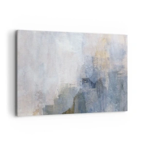 Impression sur toile - Image sur toile - Taches abstraites subtiles dans des tons de bleu et de beige - 120x80cm - Tonalités et accords de couleur - Décoration murale moderne pour le salon et la chambre ARTTOR