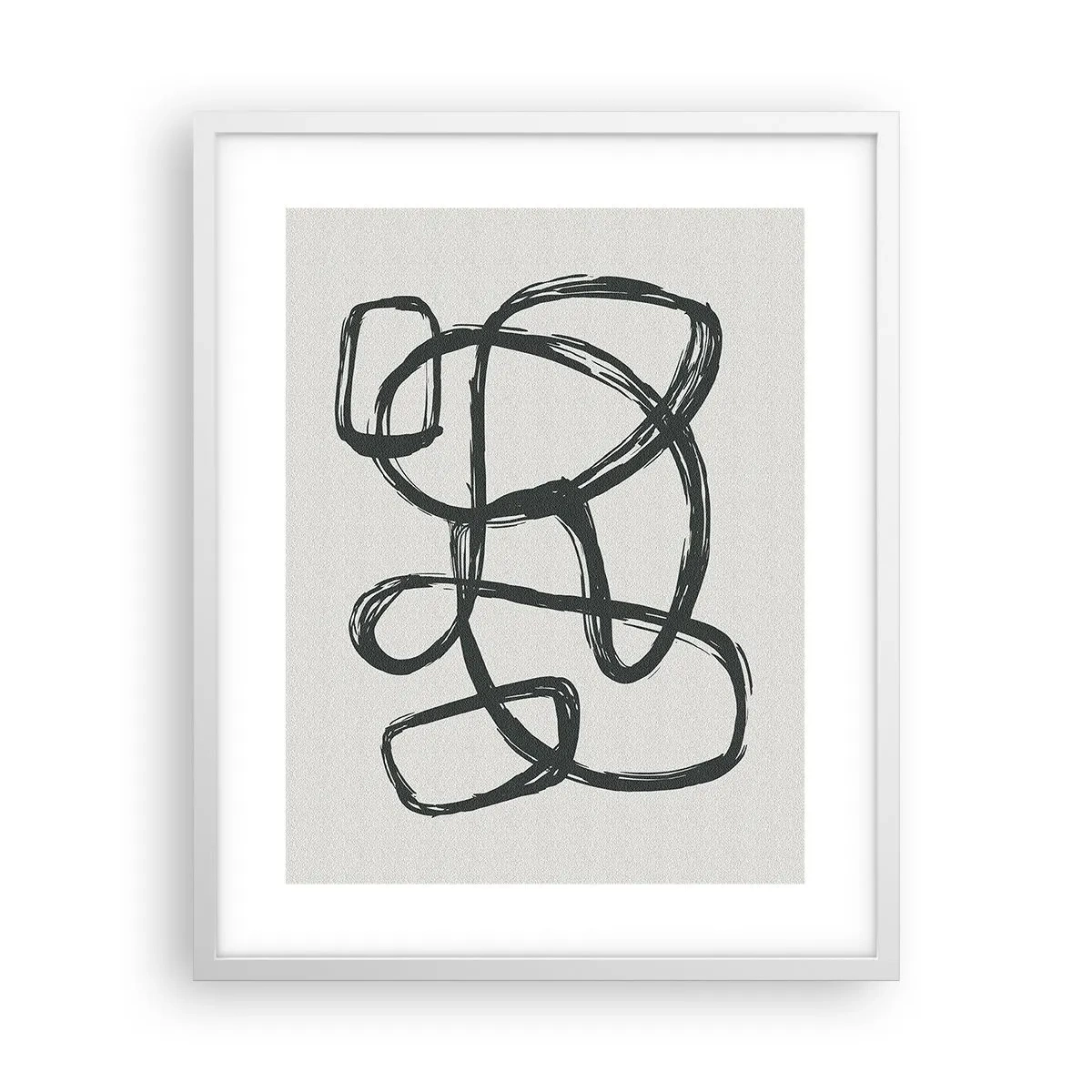 Affiche dans un cadre blanc - Poster - Abstraction en boucle - 40x50 cm