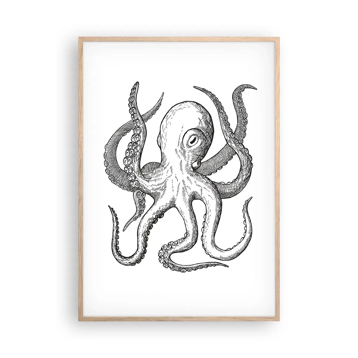 Affiche dans un chêne clair - Poster - Dansant avec les vagues - 70x100 cm