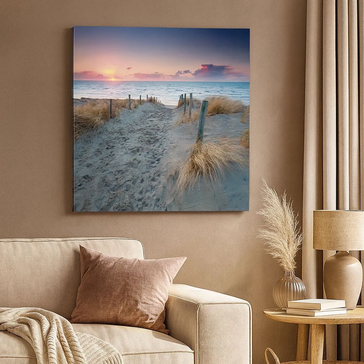 Impression sur toile - Image sur toile - Tu as versé l'éclat de l'arc-en-ciel sur les flots - 30x30 cm