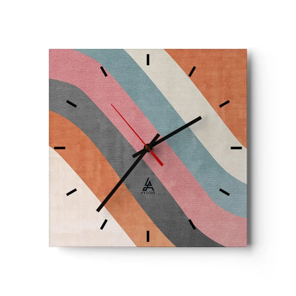 Horloge murale - Pendule murale - Composition diagonale – mouvement - 40x40 cm