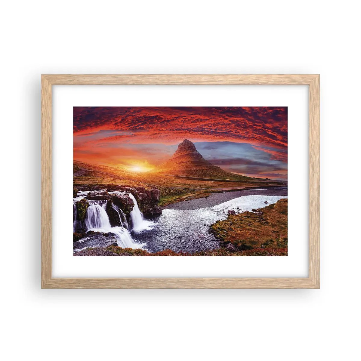 Affiche dans un chêne clair - Poster - Vue de la terre du milieu - 40x30 cm