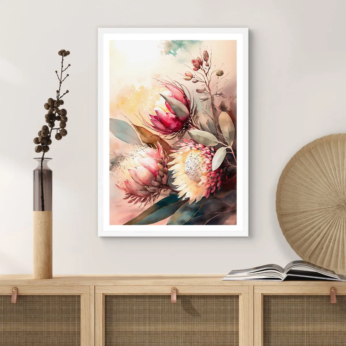 Affiche dans un cadre blanc - Poster - De profil et de face - 61x91 cm