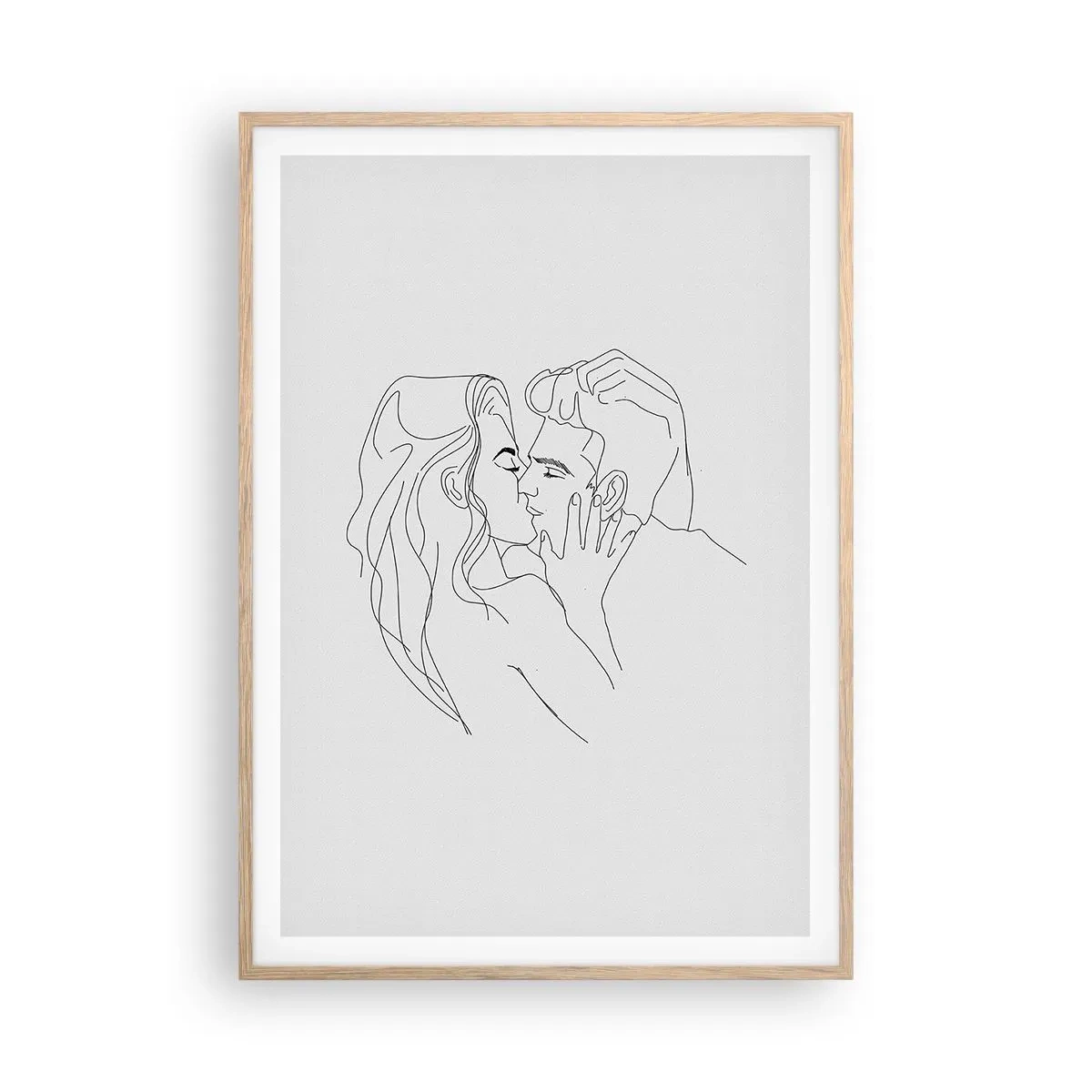 Affiche dans un chêne clair - Poster - La même ligne - 70x100 cm