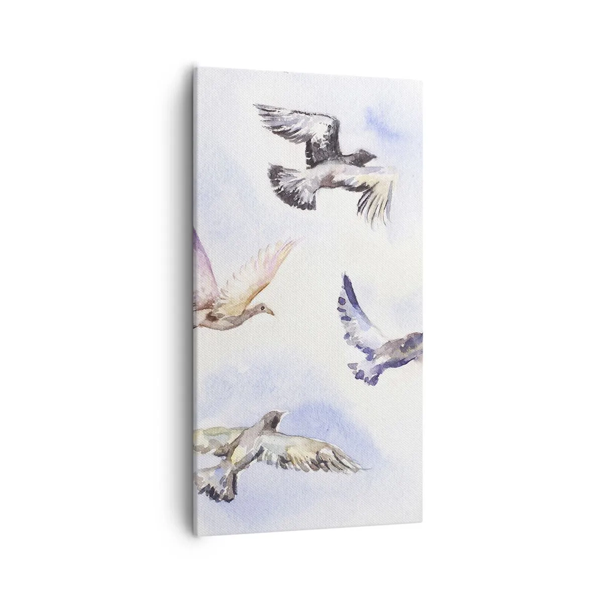 Impression sur toile - Image sur toile - Liberté en gris et bleu - 55x100 cm