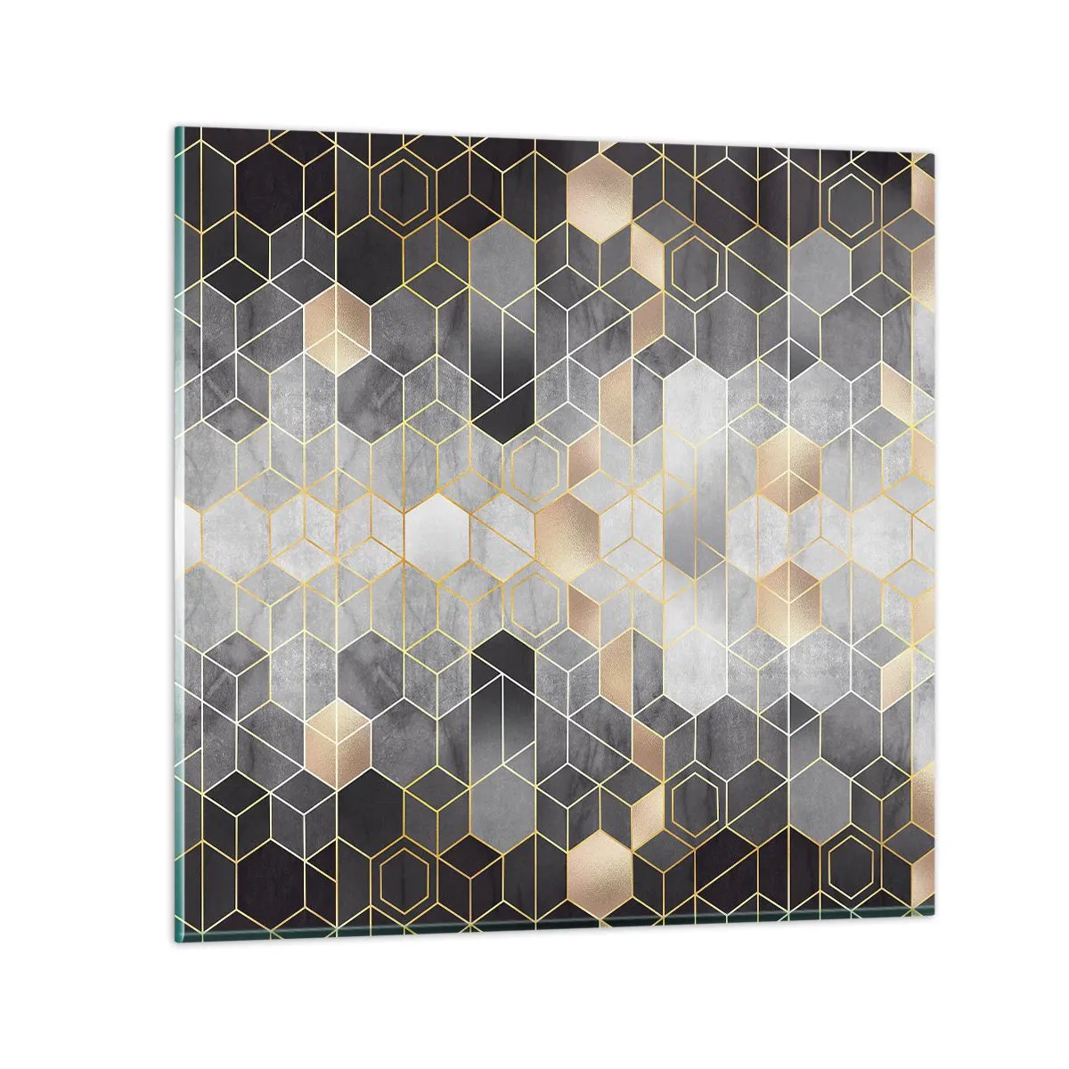 Impression sur verre - Image sur verre - Composition de diamants - 40x40 cm