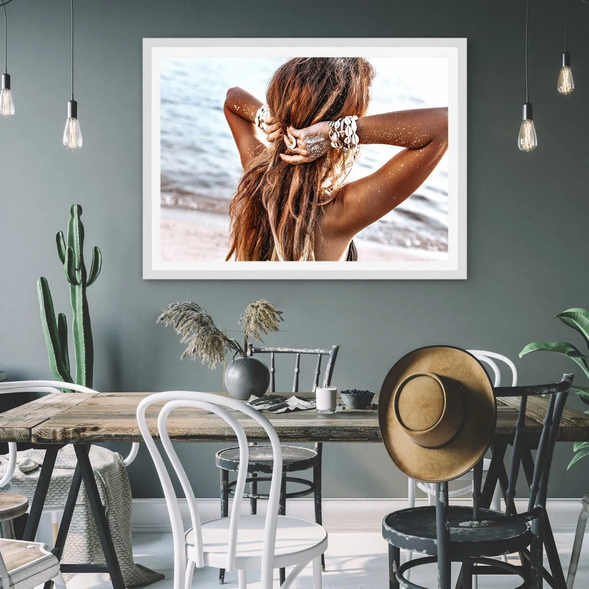 Affiche dans un cadre blanc - Poster - La soeur de l'eau et du soleil - 100x70 cm