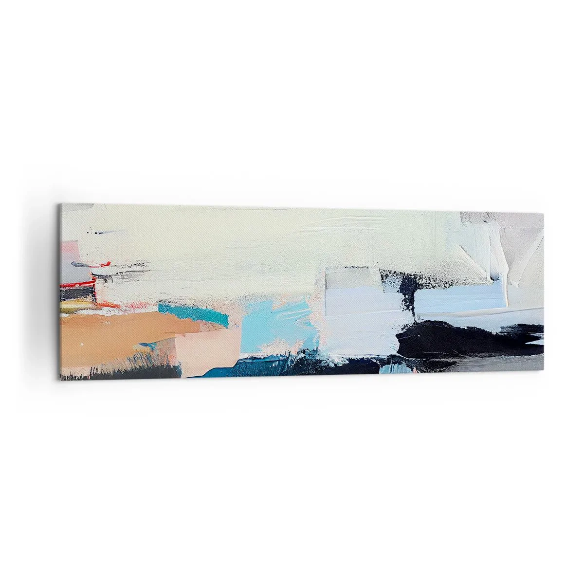 Impression sur toile - Image sur toile - Abstraction colorée avec des coups de pinceau dynamiques - 160x50cm - Y a-t-il une méthode ? - Décoration murale moderne pour le salon et la chambre ARTTOR